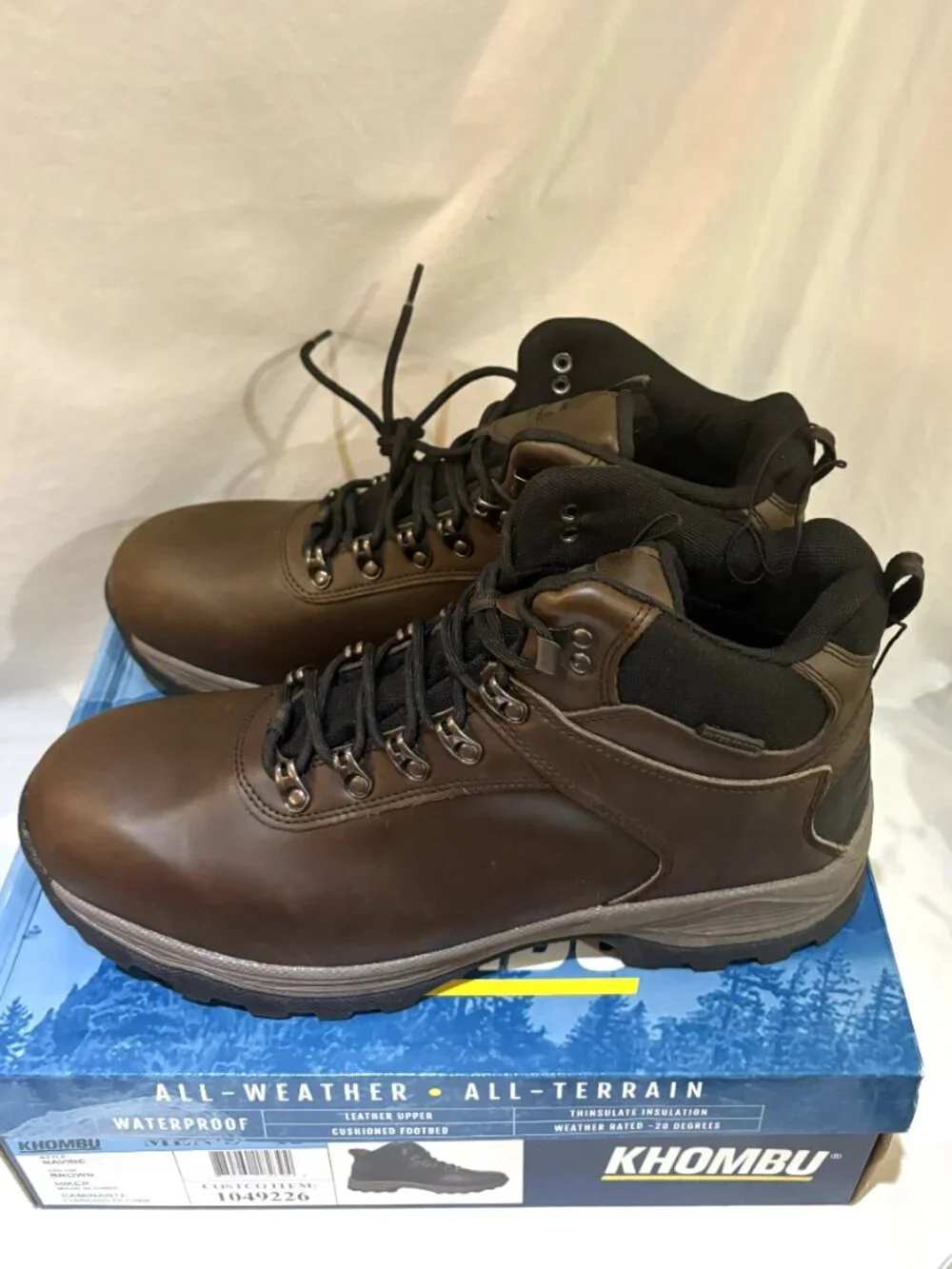 Khombu Ravine Waterproof All Weather All Terrain Leather Boots NIB Men Size 13